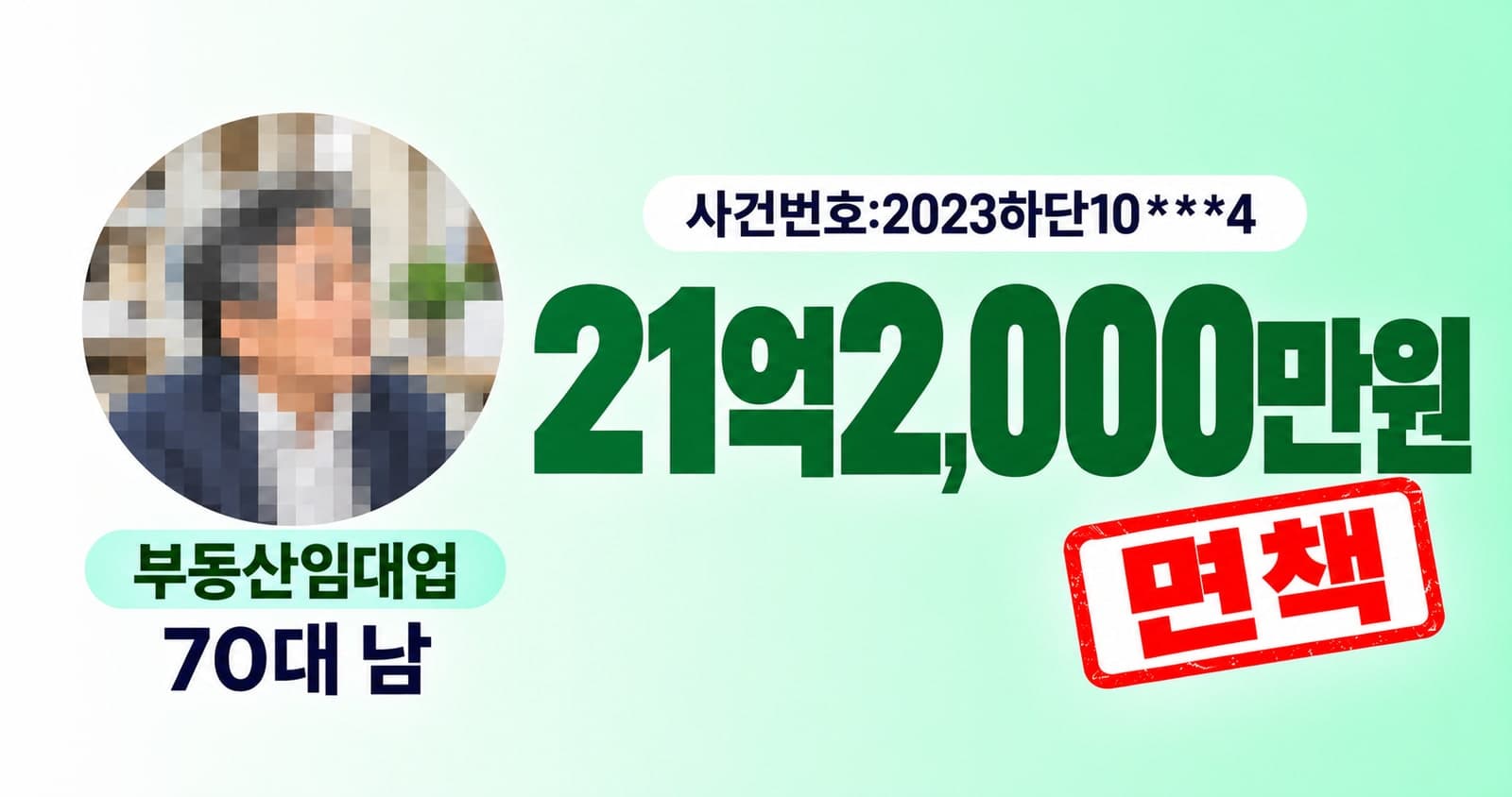 면책 채무 21억2천만, 70대 남성 부동산임대업