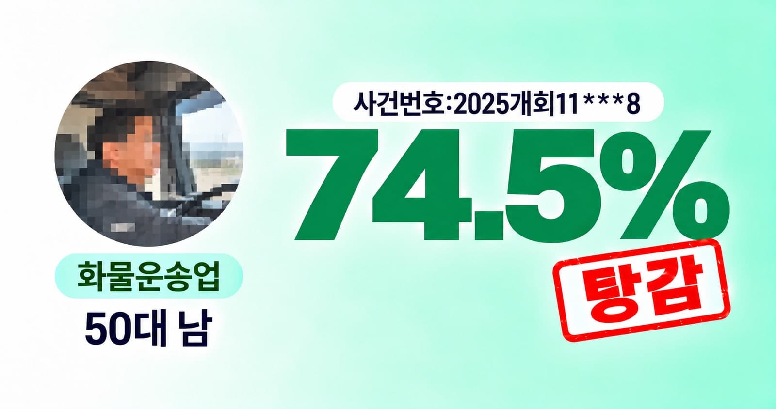 탕감률 75%, 50대 남성 화물운송업