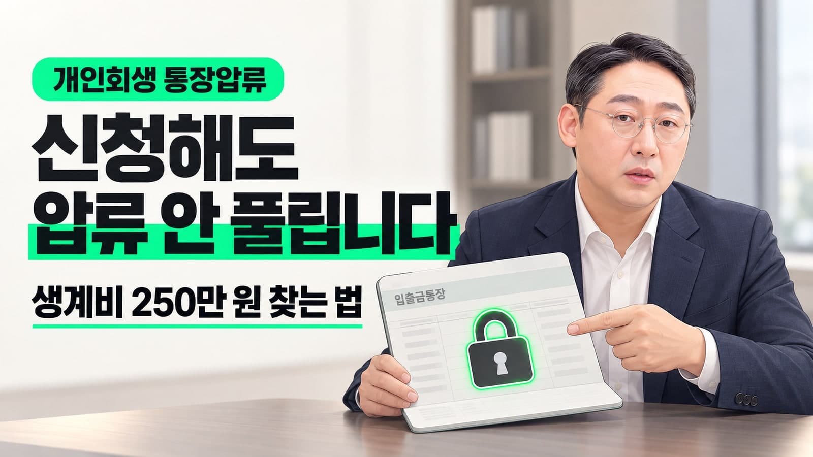 개인회생 신청해도 통장 압류 안 풀립니다: 금지명령과 생계비 250만 원 찾는 법