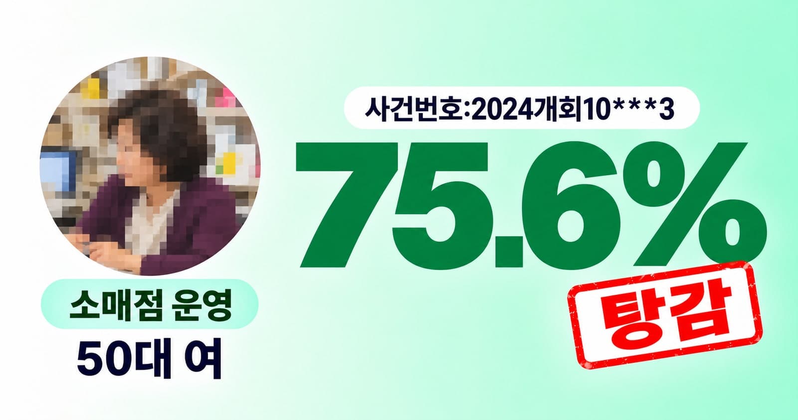 탕감률 76%, 50대 여성 소매점 운영