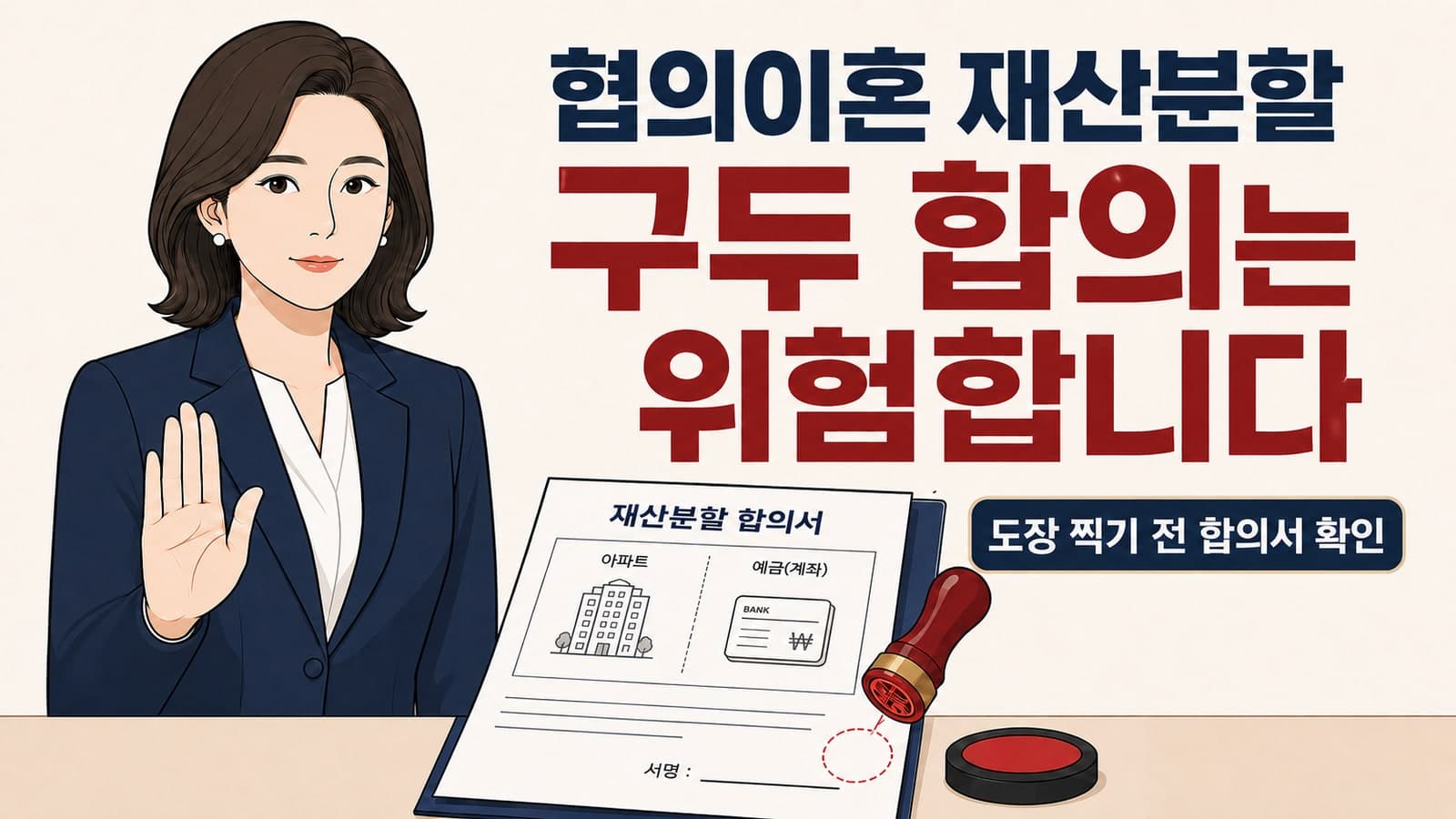 협의이혼 재산분할, 구두 합의만 믿으면 위험한 이유와 안전한 합의서 작성법