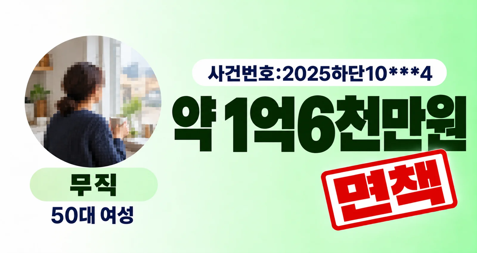 오래된 대출 이자로 불어난 채무 약 1억 6,186만 원, 개인파산·면책 성공사례